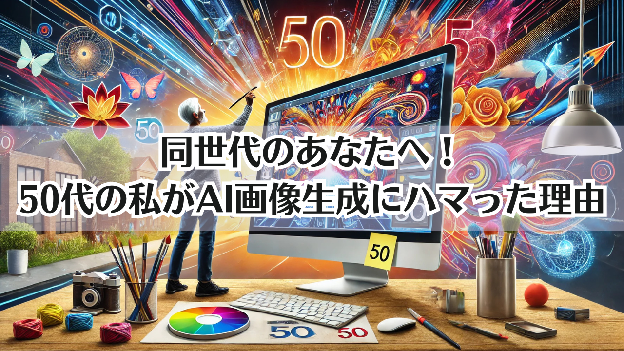 同世代のあなたへ！50代の私がAI画像生成にハマった理由ヘッダー画